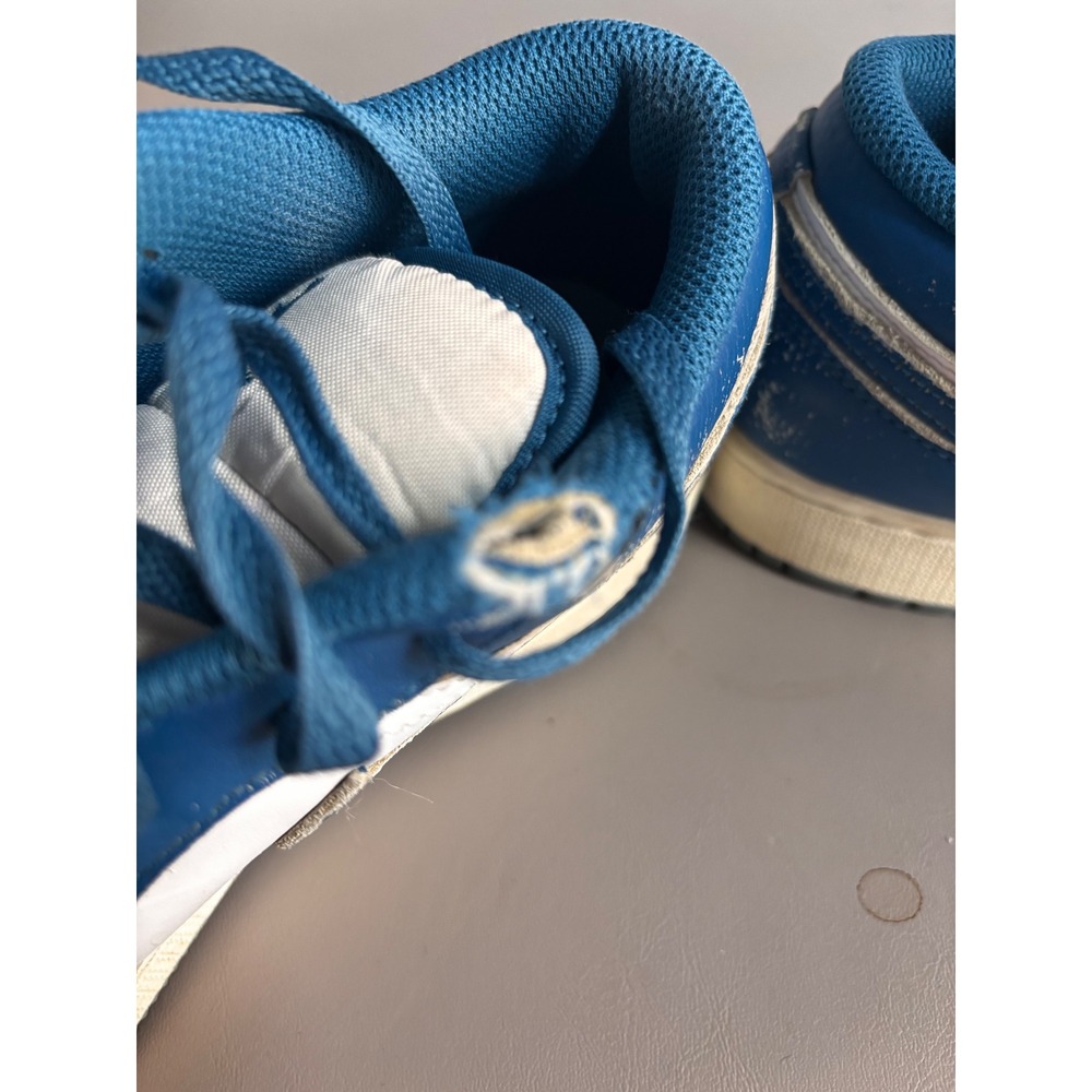 Air Jordan 1 Low White‎ Blue Sneakers Youth Size 7Y Womens 8.5 - Picture 7 of 10